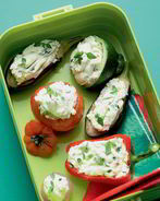 Овощи, фаршированные сыром