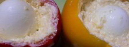 перец, фаршированный сыром и яйцом. Шаг 4
