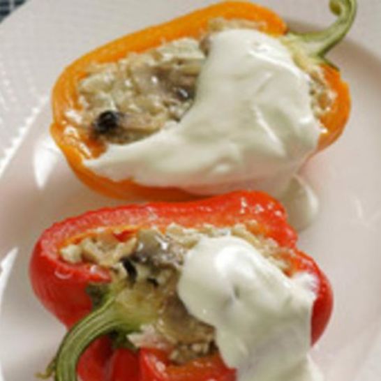 Рецепт перца, фаршированного творогом и грибами