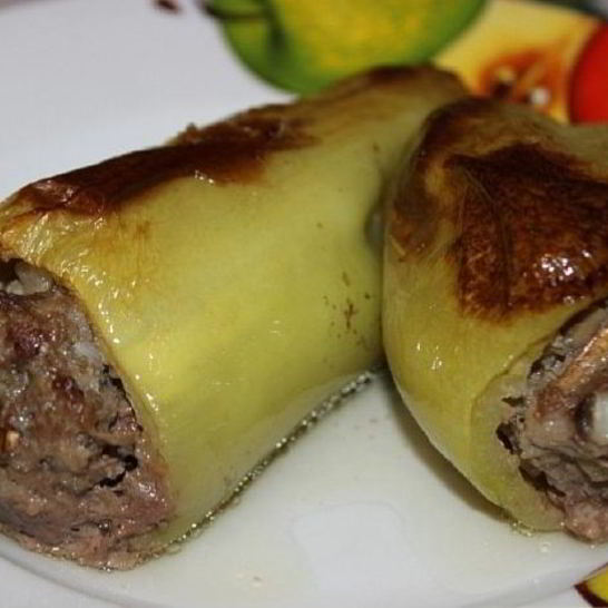 Рецепт перца, запеченного с грибами