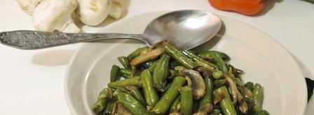 стручковая фасоль с грибами. Шаг 7