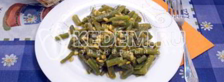 стручковая фасоль с кедровыми орешками. Шаг 7