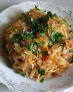 Тушеная капуста с шампиньонами