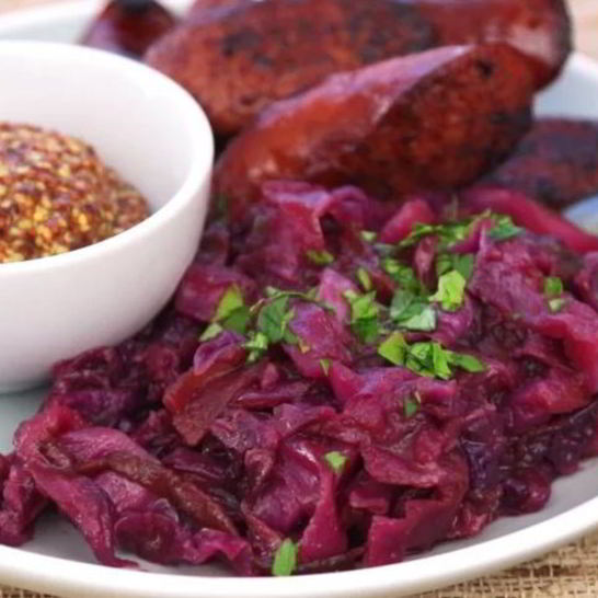 Рецепт тушеной красной капусты, кисло-сладкая
