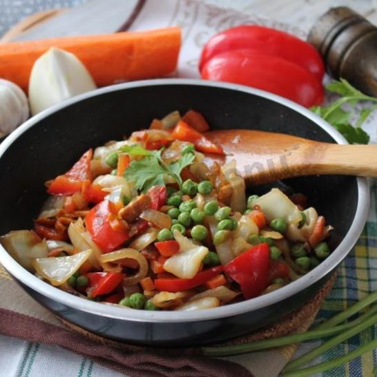 Рецепт тушеных овощей на сковороде