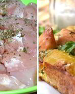 Запеченный картофель с курицей