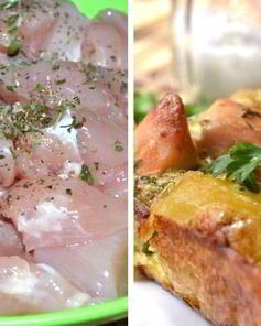 Запеченный картофель с курицей