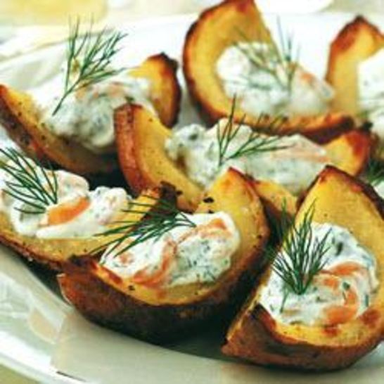 Рецепт запеченного картофеля с начинкой из семги