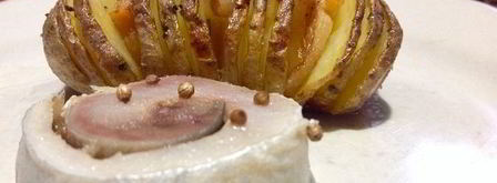 запеченный веерный картофель с салом. Шаг 9