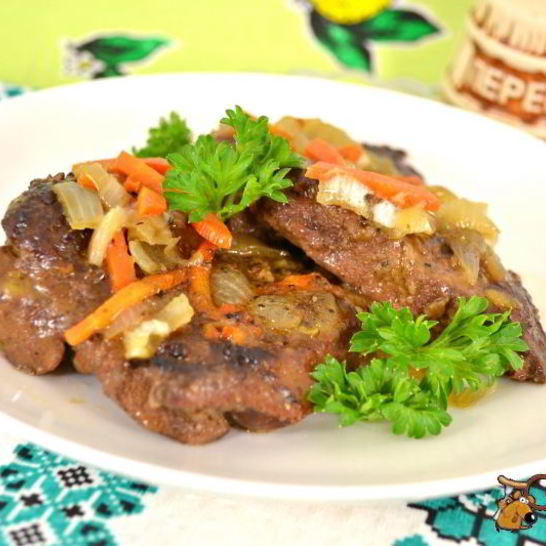 Рецепт говяжьей печени с луком и морковью в мультиварке