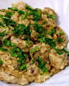 Говяжья печень в сливках