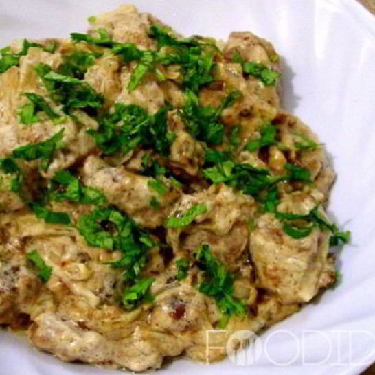 Рецепт говяжьей печени в сливках