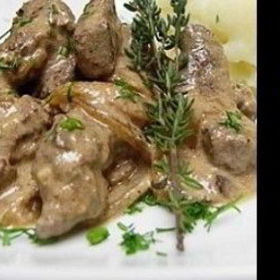 Рецепт куриной печени по-строгановски