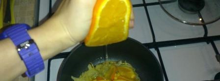 куриная печень с апельсинами. Шаг 5