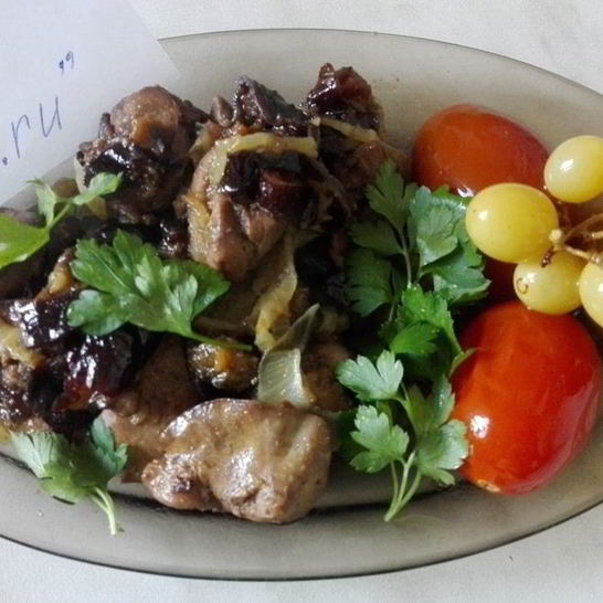 Рецепт куриной печени с черносливом