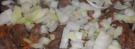 куриная печень с грибами. Шаг 2