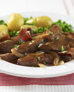 Куриная печень с луком и морковью