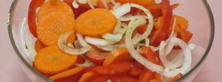 куриная печень с овощами в духовке. Шаг 3