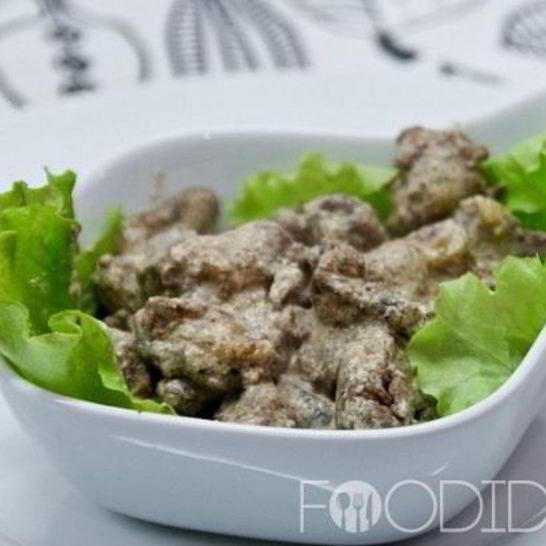Рецепт куриной печени в сливках