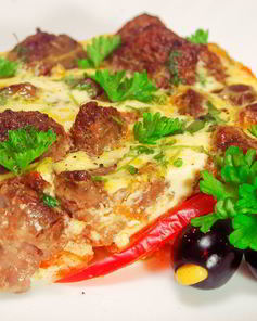 Куриная печенка в омлете