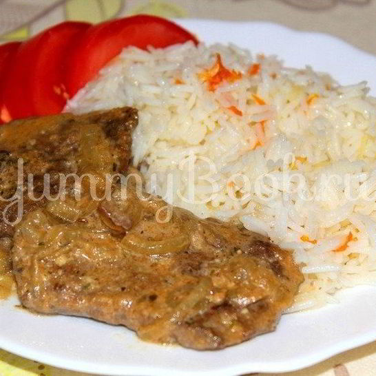 Рецепт нежной печени в сметане