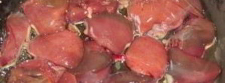 печень индейки в сметане. Шаг 2