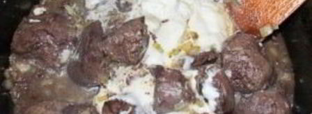 печень индейки в сметане. Шаг 5