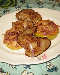 Печень кролика с яблочным чатни