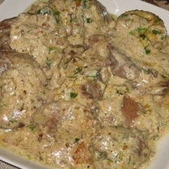 Рецепт печени куриной в ореховом соусе