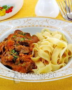 Печень куриная в яблочном соусе в микроволновке