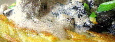 печень с грибами на картофельном блине. Шаг 9