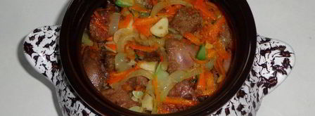 печень с кабачками в горшочке. Шаг 8