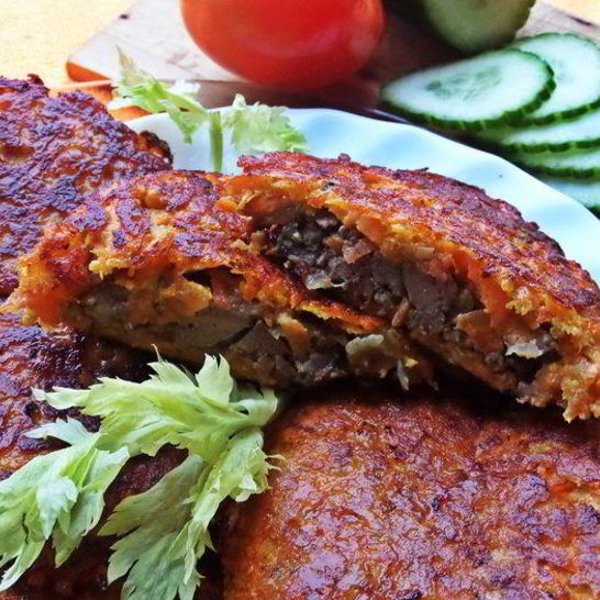 Рецепт печенки в рыжей шубке