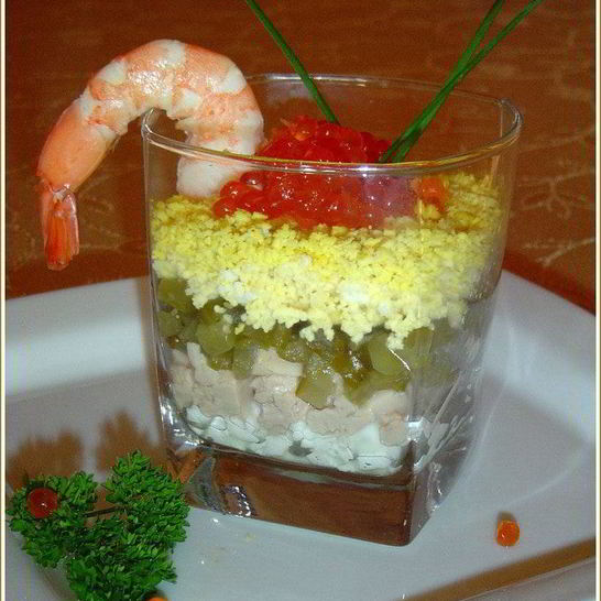 Рецепт верринов с красной икрой и печенью трески