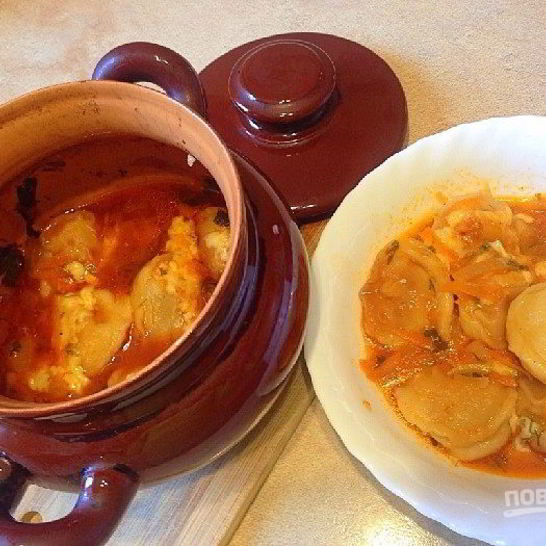 Рецепт пельменей в горшочке в духовке