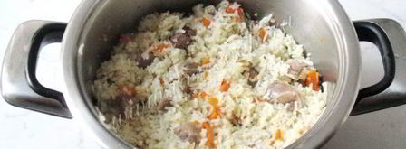 диетический плов с куриными желудками. Шаг 14