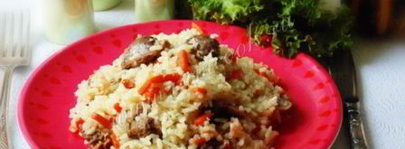 диетический плов с куриными желудками. Шаг 15