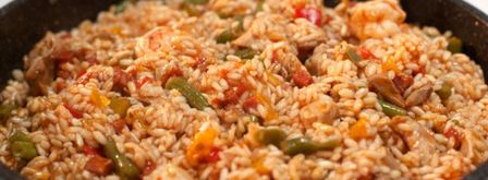 испанская паэлья с курицей и тигровыми креветками. Шаг 6