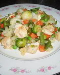 Овощной плов с курицей