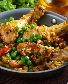 Паэлья с куриными ножками и овощами