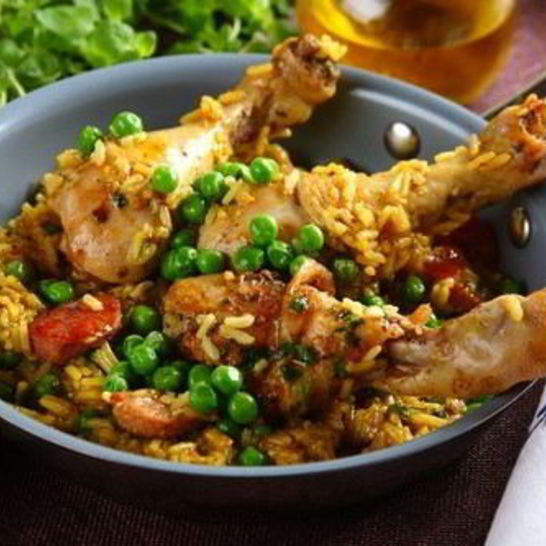 Рецепт паэльи с куриными ножками и овощами