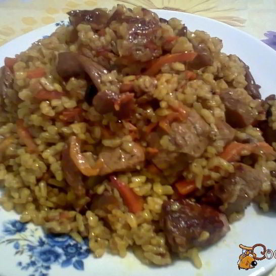 Рецепт плова фантазия с мясом и грибами