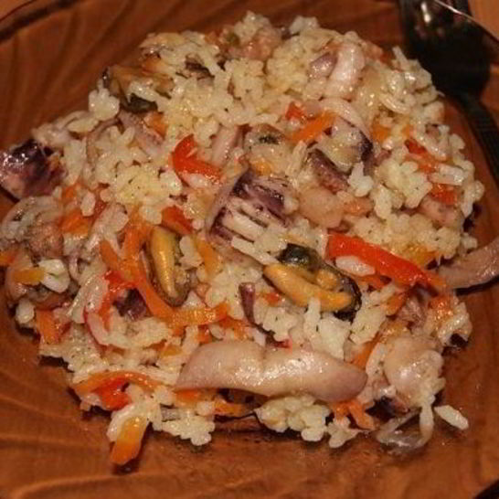 Рецепт плова из морского коктейля