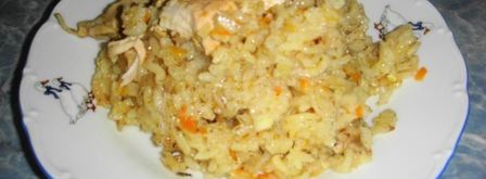 плов на плите в казане из курицы. Шаг 9