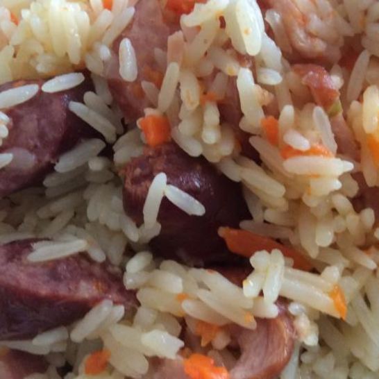 Рецепт плова на шкварках с копченостями