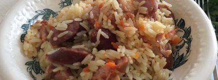 плов на шкварках с копченостями. Шаг 10