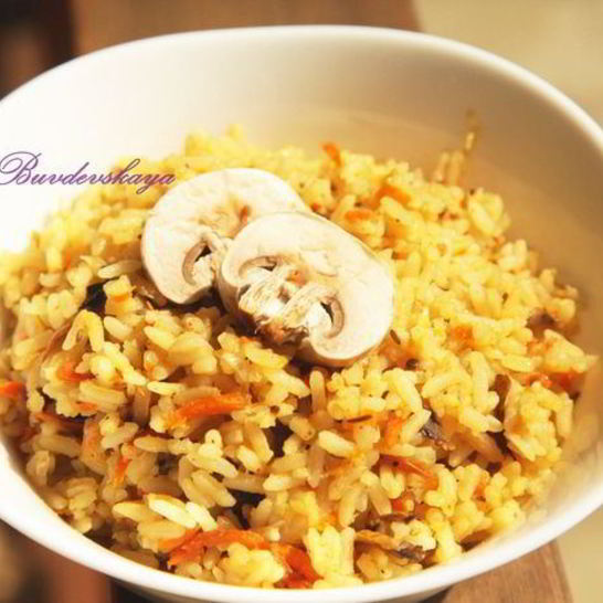 Рецепт плова с грибами в мультиварке