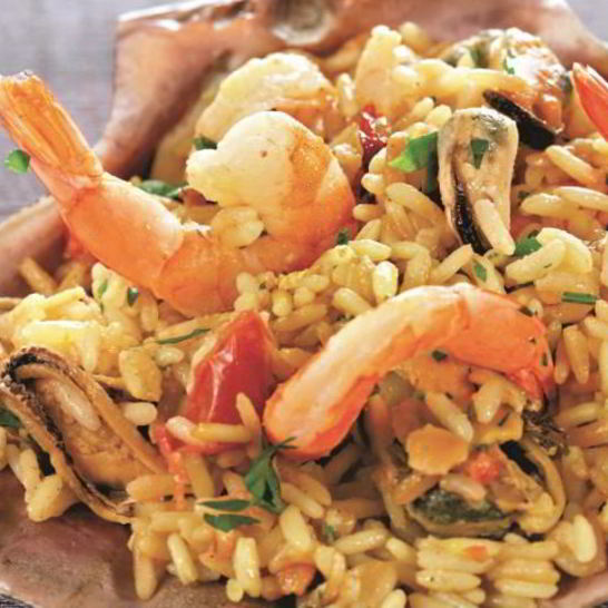 Рецепт плова с креветками и мидиями