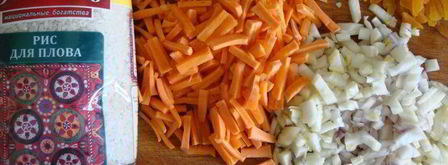 плов с курицей и курагой в духовке. Шаг 3