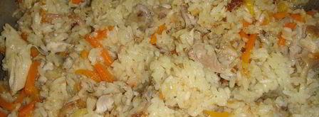 плов с курицей и курагой в духовке. Шаг 8